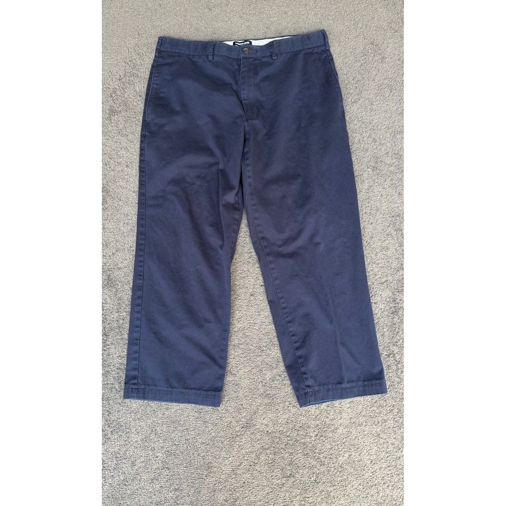 Lands End Mens 36‎ Traditional Fit Chino Pants Navy Blue Straight Leg Cotton